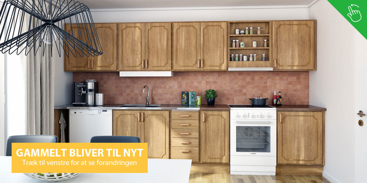køkkenrenovering, gammelt køkken bliver nyt